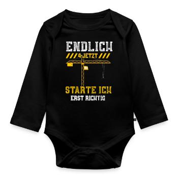 Endlich 4 Jetzt Starte Ich Erst... - Baby Bio-Langarm-Body - Schwarz - Vorne