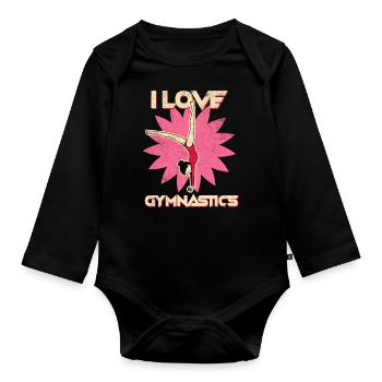 Gymnastics Gymnastics Girls - Organic Longsleeve Baby Bodysuit - black - Front