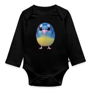 Vögel beobachten Vogel - Baby Bio-Langarm-Body - Schwarz - Vorne