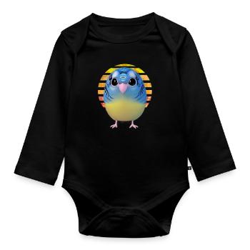 Vögel beobachten Vogel - Baby Bio-Langarm-Body - Schwarz - Vorne