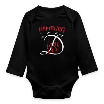 Hamburg Diggi - Baby Bio-Langarm-Body - Schwarz - Vorne