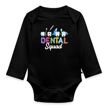 Dental technician, dentist cadre, dental hygienist - Organic Longsleeve Baby Bodysuit - black - Front