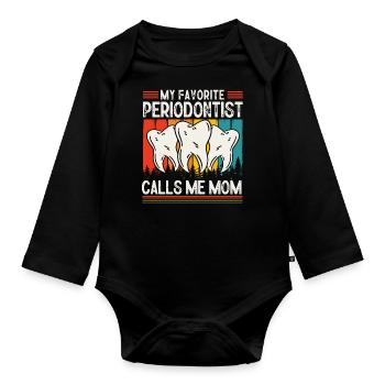 Dental technician, dentist cadre, dental hygienist - Organic Longsleeve Baby Bodysuit - black - Front