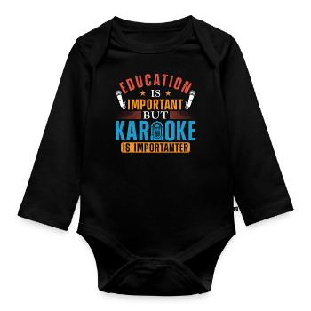 Karaoke Singer Education Is - Baby Bio-Langarm-Body - Schwarz - Vorne