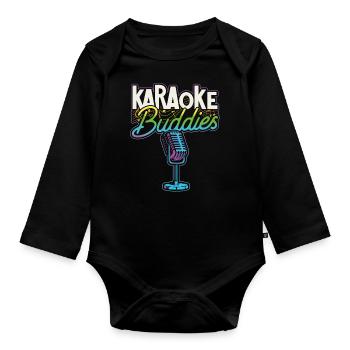 Karaoke Singer Friends Besties 80s - Baby Bio-Langarm-Body - Schwarz - Vorne