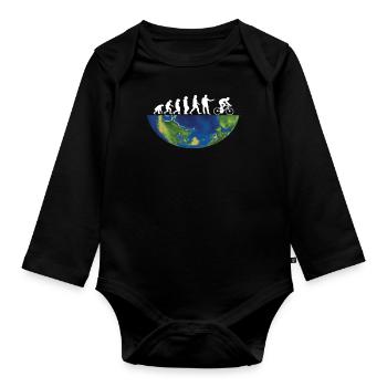 Bicycle Accessories Cyclist Motif - Organic Longsleeve Baby Bodysuit - black - Front