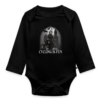 Satan occulte satanique Le cyclisme est amusant - Body Bébé bio manches longues - noir - Devant