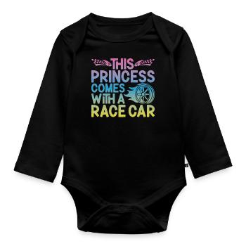 Drag Racing Race Car Girl This - Organic Longsleeve Baby Bodysuit - black - Front