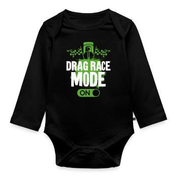 Course de dragsters Course de voitures Course de dragsters - Body Bébé bio manches longues - noir - Devant