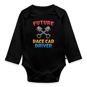 Drag Racing Race Car Future Race - Organic Longsleeve Baby Bodysuit - black - Front