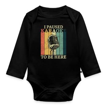 Karaoke Singer Retro Vintage I - Baby Bio-Langarm-Body - Schwarz - Vorne