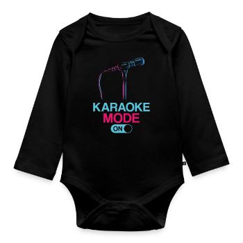 Karaoke Singer Karaoke Mode On - Baby Bio-Langarm-Body - Schwarz - Vorne