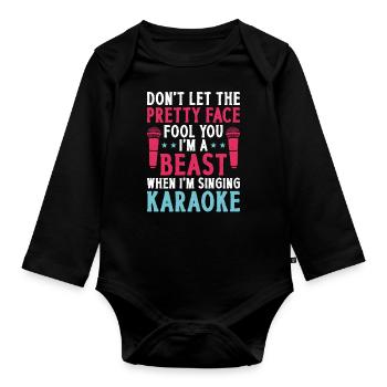 Karaoke Singer Don't Let The - Organic Longsleeve Baby Bodysuit - black - Front