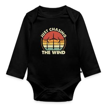 Wind Turbine Tech Just Chasing The Wind Technician - Organic Longsleeve Baby Bodysuit - black - Front