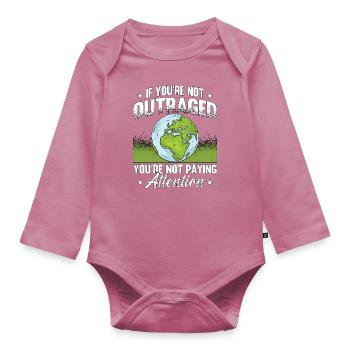 Changement climatique si vous n’êtes pas indigné Environnement - Body Bébé bio manches longues - mauve - Devant