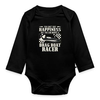 Du kannst Glück nicht kaufen, aber du kannst - Baby Bio-Langarm-Body - Schwarz - Vorne