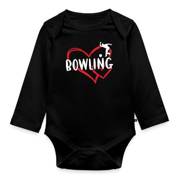 Sport Heart Bowling - Baby Bio-Langarm-Body - Schwarz - Vorne
