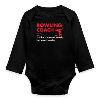 Sport Coach Definition Bowling - Baby Bio-Langarm-Body - Schwarz - Vorne