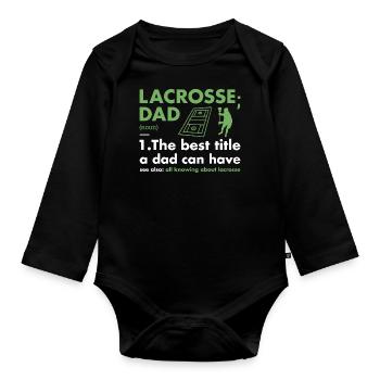 Sport Dad Definition Lacrosse - Organic Longsleeve Baby Bodysuit - black - Front