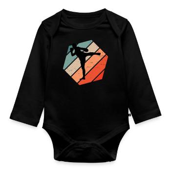 Men's Thai Boxing Thai Boxing Thai Boxer Women - Organic Longsleeve Baby Bodysuit - black - Front