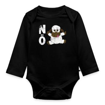 Statement Nö keine Lust Kein Bock - Baby Bio-Langarm-Body - Schwarz - Vorne