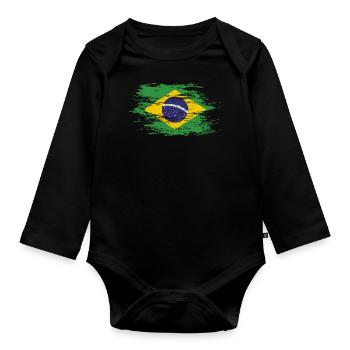 Brasilien used - Baby Bio-Langarm-Body - Schwarz - Vorne
