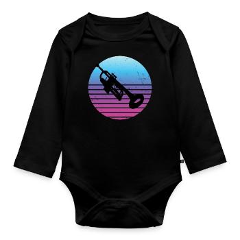 Trumpet Men's Women Trumpet Trumpeter Jazz Tromp - Organic Longsleeve Baby Bodysuit - black - Front