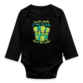 Alien UFO Aliens Außerirdischer - Organic Longsleeve Baby Bodysuit - black - Front