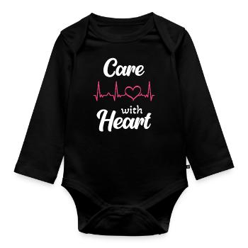 Nurse - Organic Longsleeve Baby Bodysuit - black - Front