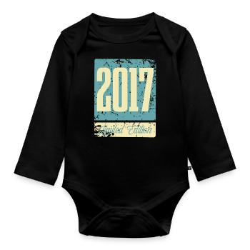2017 Anniversaire de naissance Année de naissance - Body Bébé bio manches longues - noir - Devant