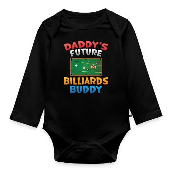 Billard Joueur de billard Balle Papa Fils - Body Bébé bio manches longues - noir - Devant