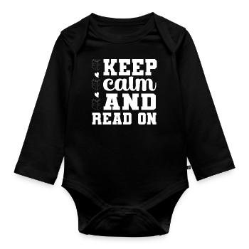 Read books Bookworm - Organic Longsleeve Baby Bodysuit - black - Front