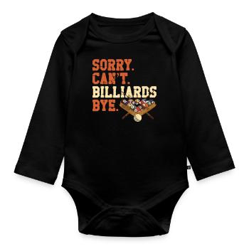 Billiards Pool Player Ball Vintage - Organic Longsleeve Baby Bodysuit - black - Front
