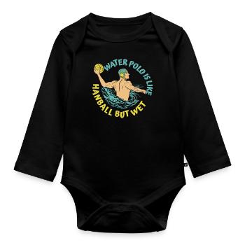 Wasserball Water Polo Sport - Organic Longsleeve Baby Bodysuit - black - Front