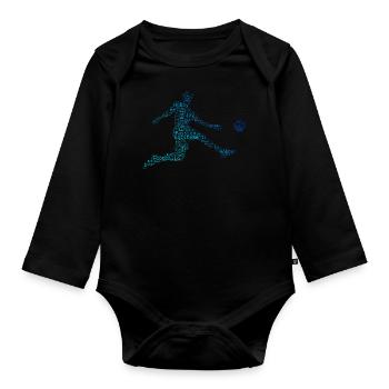 Football Game Football Football Men - Organic Longsleeve Baby Bodysuit - black - Front