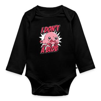 Blobfish Fish Funny Blob Blobby Blobfish - Organic Longsleeve Baby Bodysuit - black - Front