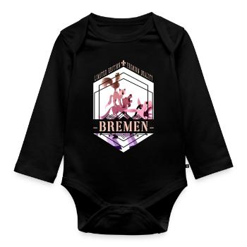 Brême Allemagne City Skyline Vintage Retro - Body Bébé bio manches longues - noir - Devant