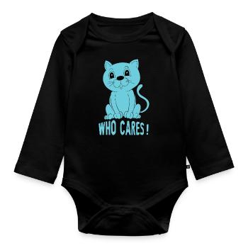 Katzen Mutter Miau Lustig Katzendame T-Shirt - Baby Bio-Langarm-Body - Schwarz - Vorne