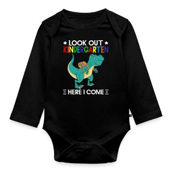 Kindergärtner Lehrer Regenbogenfarben - Baby Bio-Langarm-Body - Schwarz - Vorne