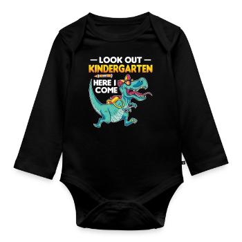 Kindergärtner Lehrer Regenbogenfarben - Baby Bio-Langarm-Body - Schwarz - Vorne