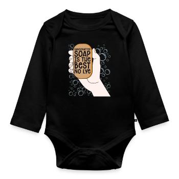 Soapmaking Handcrafted Soap Is The Saponification - Organic Longsleeve Baby Bodysuit - black - Front