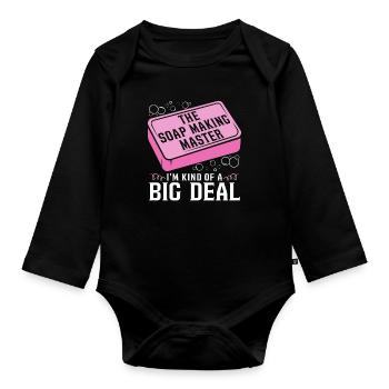 Soapmaking The Soap Making Master I'm Handicrafts - Organic Longsleeve Baby Bodysuit - black - Front