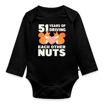 50th Wedding 50 Years Married Getting Married - Organic Longsleeve Baby Bodysuit - black - Front