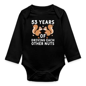 50th Wedding 50 Years Married Getting Married - Organic Longsleeve Baby Bodysuit - black - Front