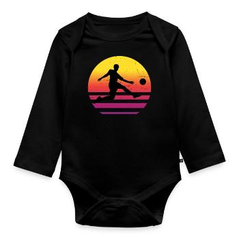 Soccer Soccer Football Football Playing Men's - Organic Longsleeve Baby Bodysuit - black - Front