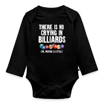 Billiards Pool Player Ball There - Organic Longsleeve Baby Bodysuit - black - Front