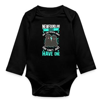 Newfoundland Dog Owner Dog Gift - Organic Longsleeve Baby Bodysuit - black - Front