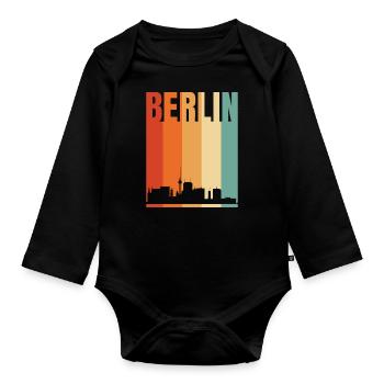 Berlin - Organic Longsleeve Baby Bodysuit - black - Front