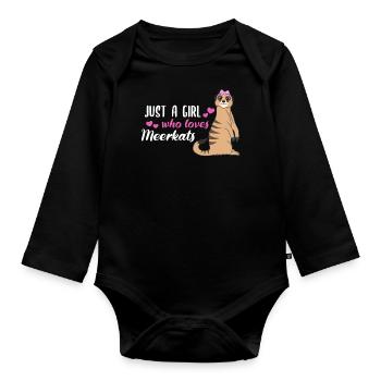 Suricate disant cadeau dames fille - Body Bébé bio manches longues - noir - Devant