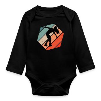 Men's Roller Skating Roller Skates Roller Skating - Organic Longsleeve Baby Bodysuit - black - Front